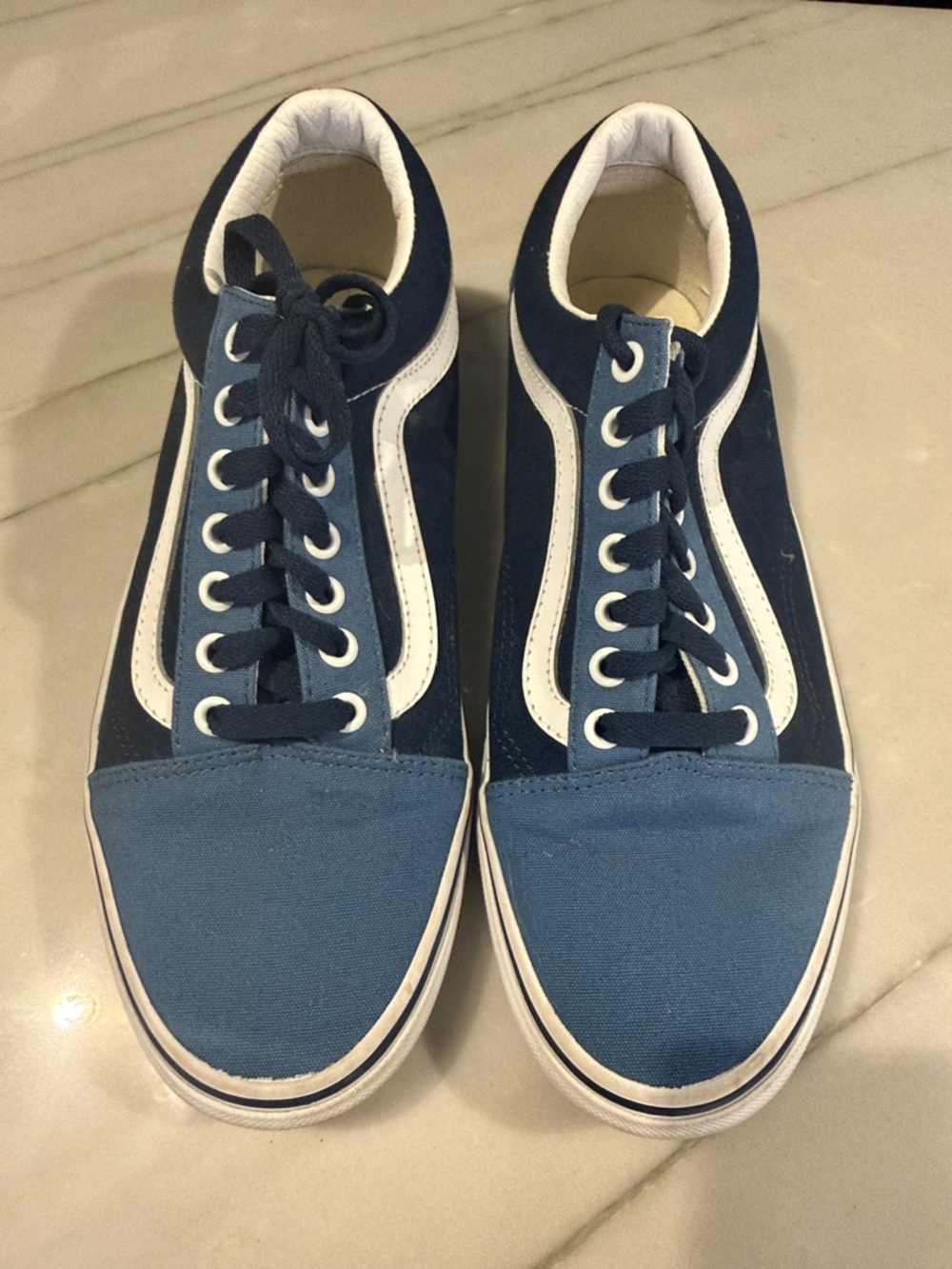 Vans Blue and White Low-Top Sneakers